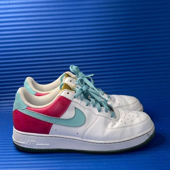 Size 11- Men’s Nike Air Force 1 Aqua/Hawaiian Gold 315122-141 RARE 2007 - Picture 1 of 8